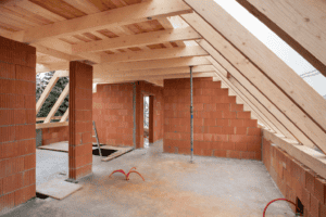 GMD CONSTRUCT travaux de charpentier, création de charpente pour surélévation d'un bâtiment à toiture plate dans la région de Ciney, Namur, Dinant, Marche-en-famenne.